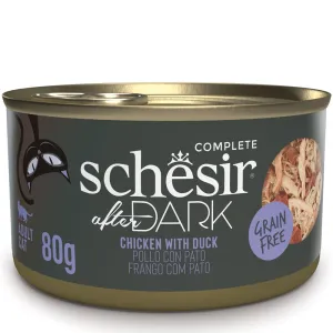 15% OFF: Schesir After Dark Chicken With Duck in Broth Grain-Free Adult Canned Cat Food 80g