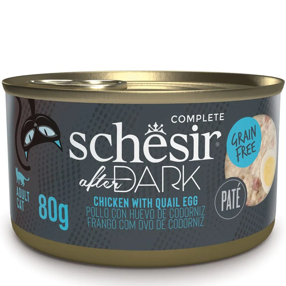 15% OFF: Schesir After Dark Chicken With Quail Egg Pate Grain-Free Adult Canned Cat Food 80g