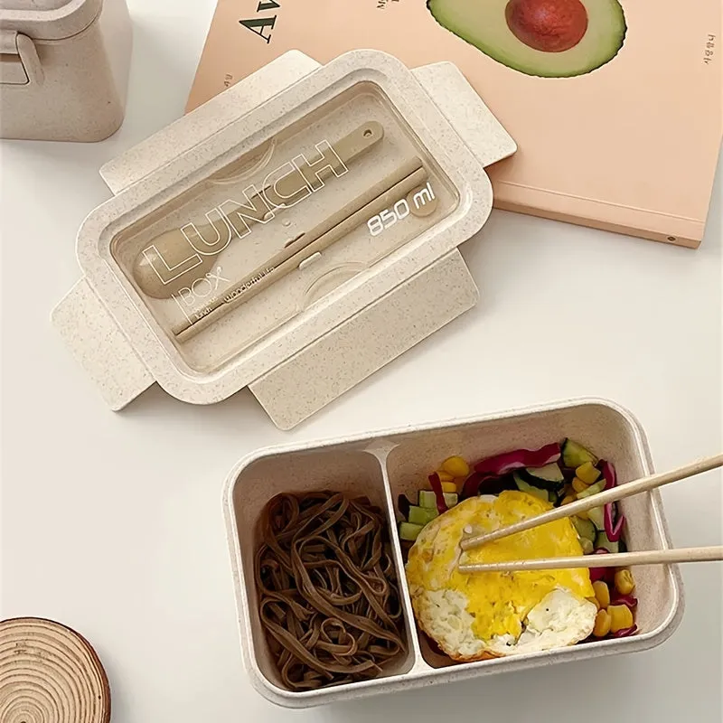 1pc Lunch Box Bento Box, Kitchen Plastic Food Container, Home Kitchen Accessories