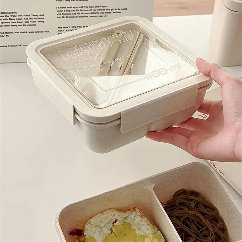 1pc Lunch Box Bento Box, Kitchen Plastic Food Container, Home Kitchen Accessories