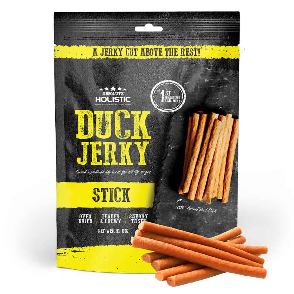 20% OFF: Absolute Holistic Duck Loin Stick Grain Free Dog Treat 100g