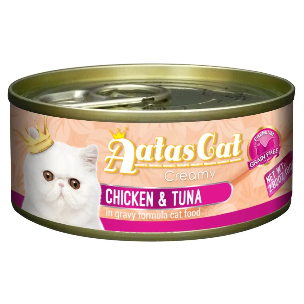 24 FOR $26: Aatas Cat Creamy Chicken & Tuna In Gravy Canned Cat Food 80g