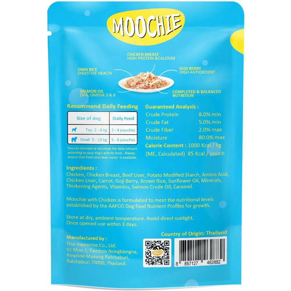 31% OFF: Moochie Healthy Growth Chicken Puppy Pouch Dog Food 85g x 12