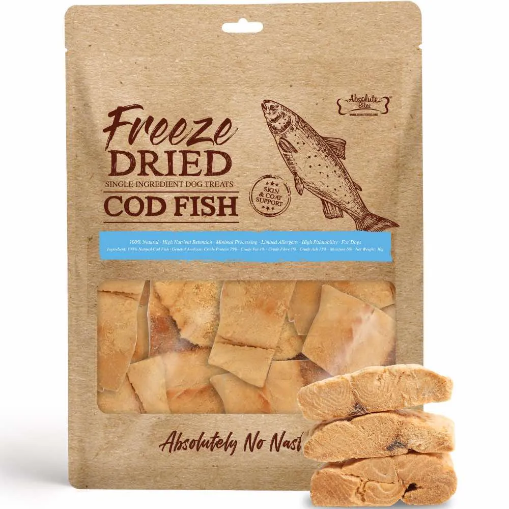 35% OFF: Absolute Bites Cod Fish Freeze Dried Treats For Cats & Dogs 30g