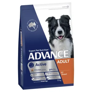 Advance Chicken and Rice Active Adult Dog Dry Food 13kg