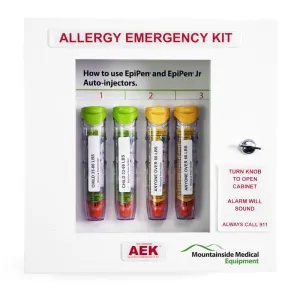 Allergy Emergency Empty Epinephrine Cabinet, Lunchroom/Corridor, Non-Locking with 3D Sign & Door Alarm