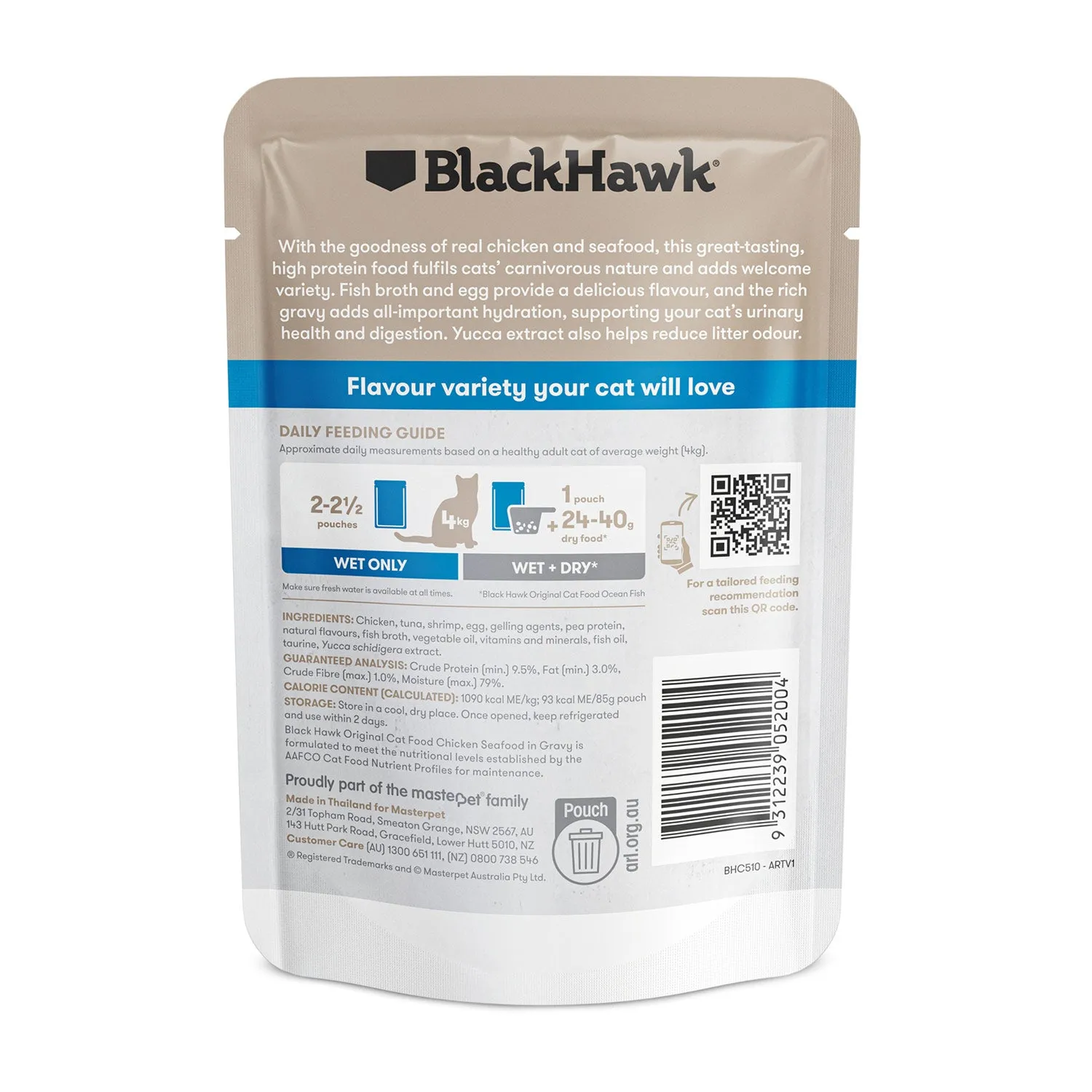 Black Hawk Chicken & Seafood in Gravy Adult Wet Cat Food