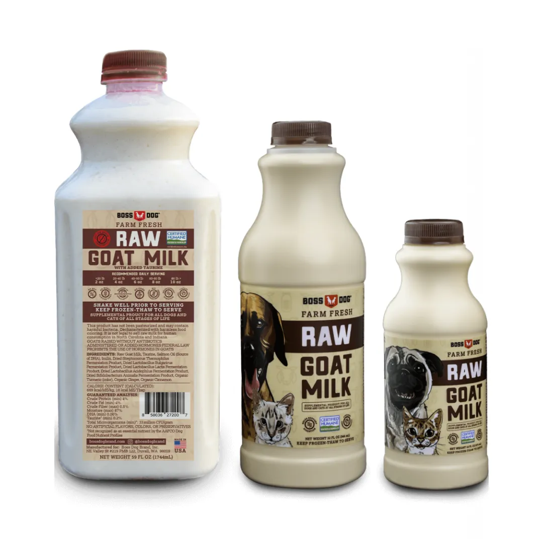 Boss Dog Farm Fresh Raw Goat Milk for Dogs & Cats