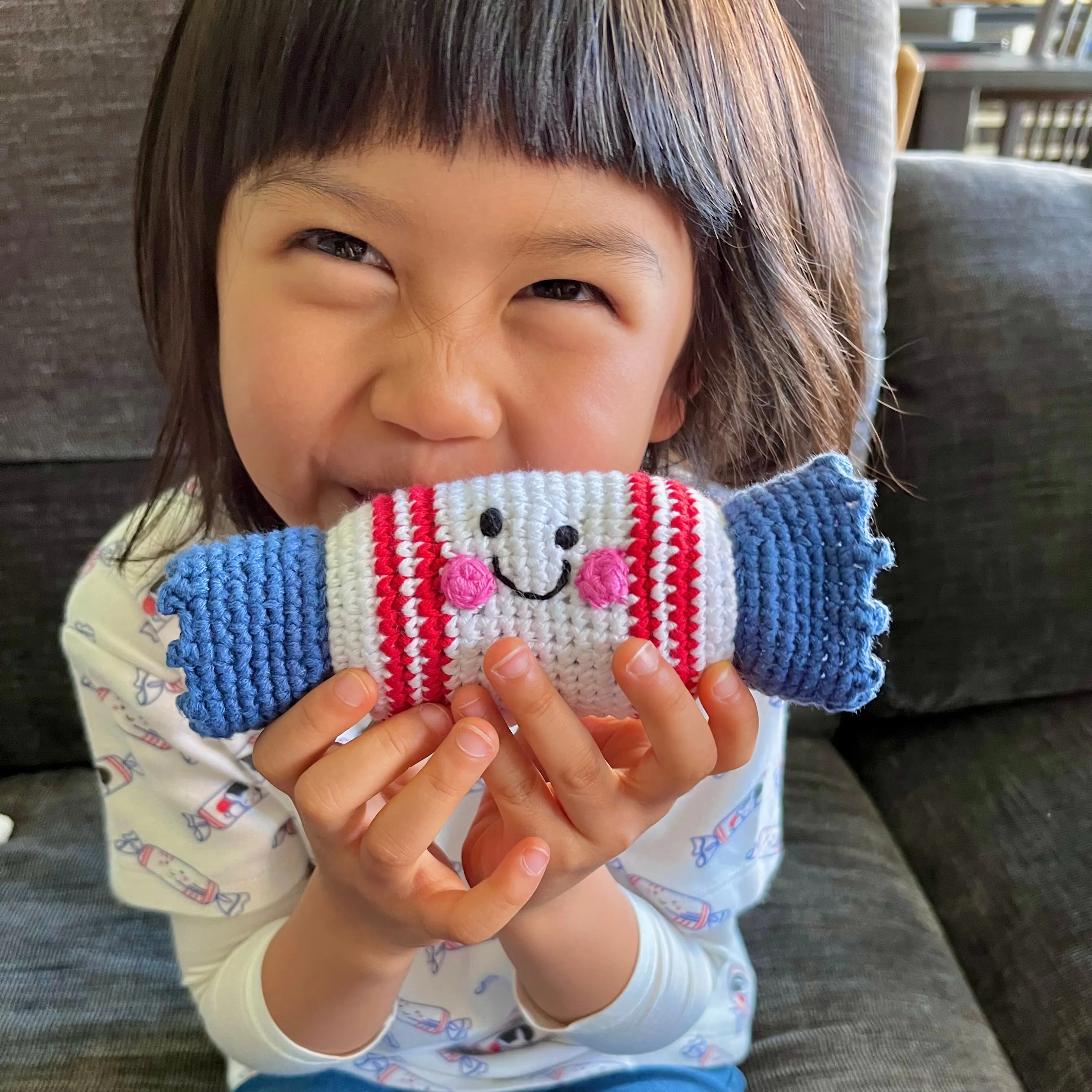 Bunny Candy Crochet Rattle Doll