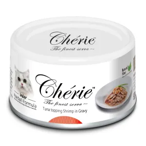 Cherie Cat Indoor Hairball Formula Tuna Topping - Shrimp in Gravy 80g