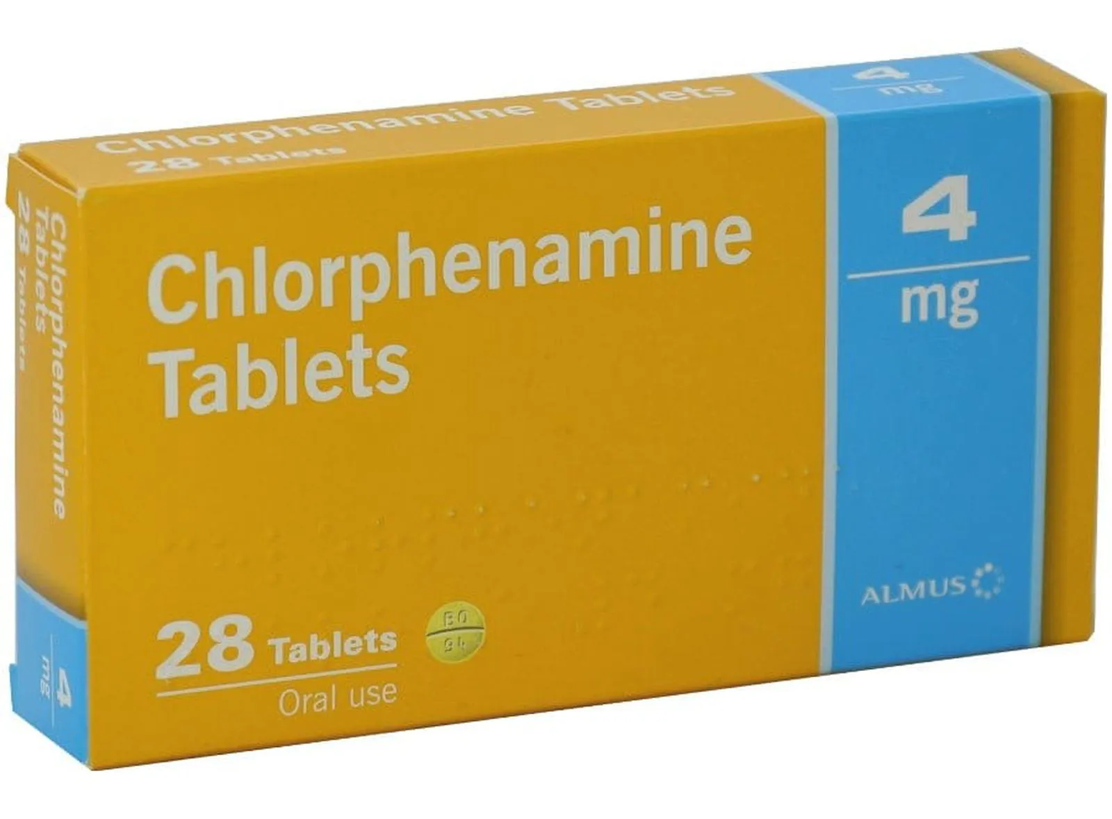 Chlorphenamine 4mg Allergy & Hayfever Relief Tablets - Pack of 28