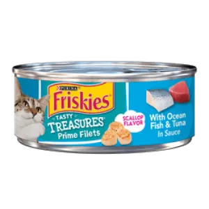 Friskies Tasty Treasures Prime Filets with Ocean Fish & Tuna Canned Cat Food