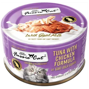 Fussie Cat Premium Tuna with Chicken in Goats Milk Wet Cat Food, 2.47-oz