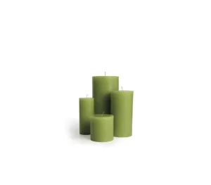 Green Cathedral Pillar Candles (Set of 12)