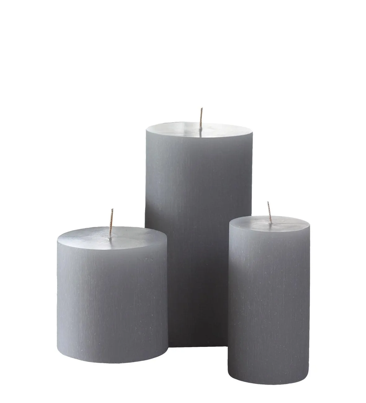 Grey Pure Pillar Candles Tall (Set of 6)