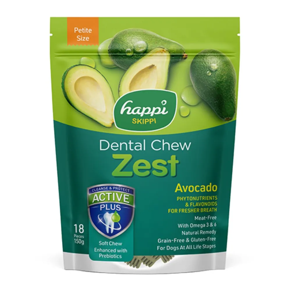 Happi Skippi (Doggy) Zest Petite Avocado Dental Dog Chew 150g