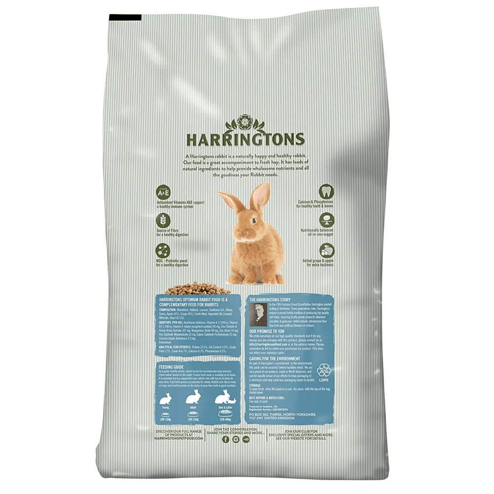 Harringtons Optimum Rabbit Food and Boltz Natural Growth Hay for Rabbits Guinea Pigs and Hamsters Combo