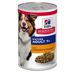 Hill's Science Diet Adult 7  Senior Chicken & Barley Canned Dog Food 370g x 12