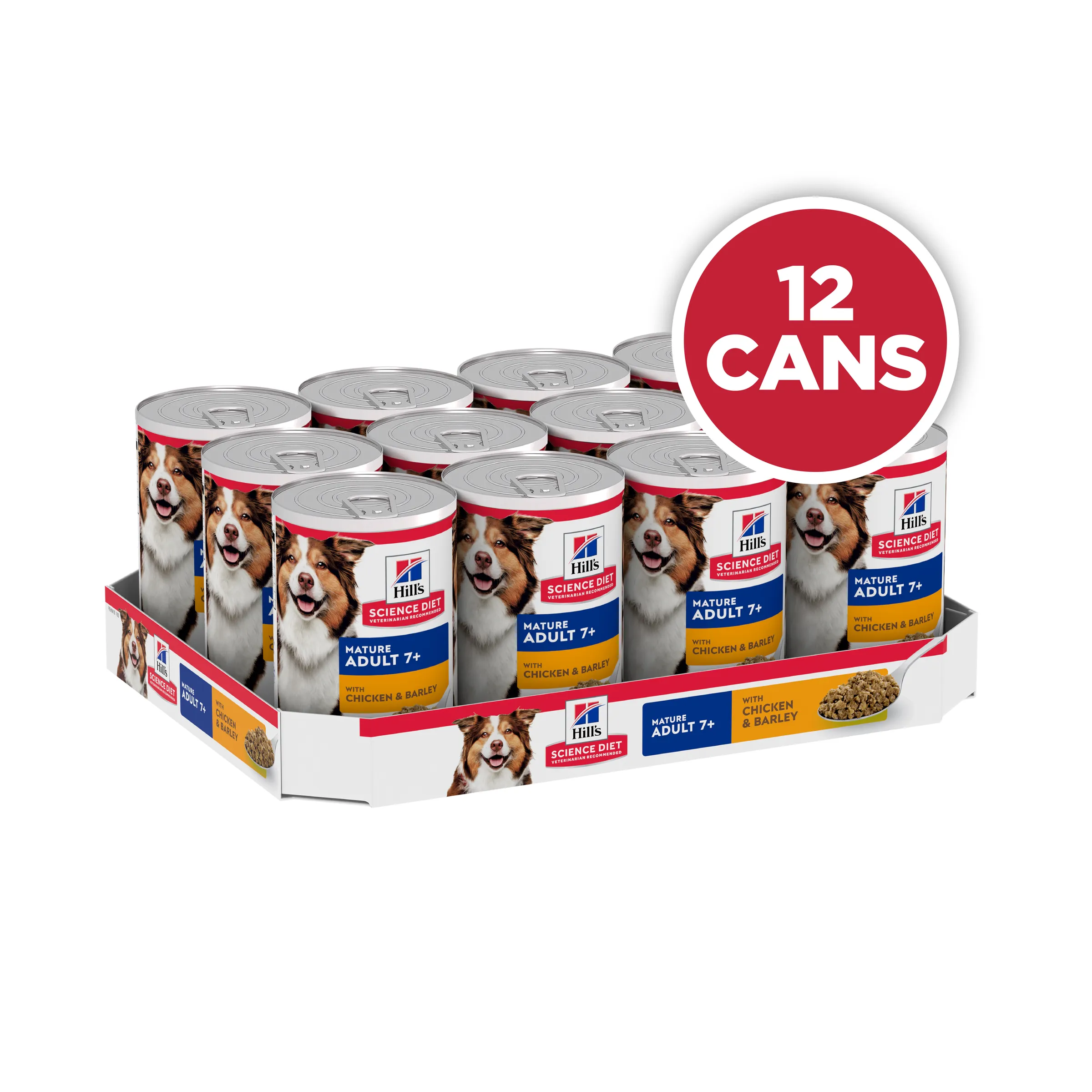 Hill's Science Diet Adult 7  Senior Chicken & Barley Canned Dog Food 370g x 12