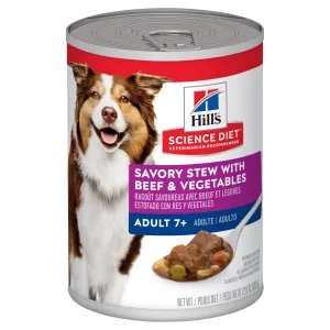 Hill's Science Diet Adult 7  Senior Savory Stew Beef & Vegetable Canned Dog Food 363g x 12