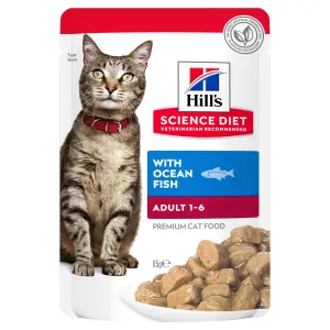 Hill's Science Diet Adult Ocean Fish Pouch Cat Food 85g x 12