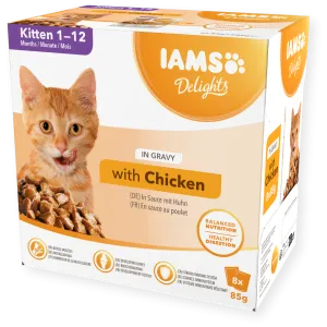 IAMS Wet Kitten Food Delights Kitten Chicken in Gravy 8 x 85g