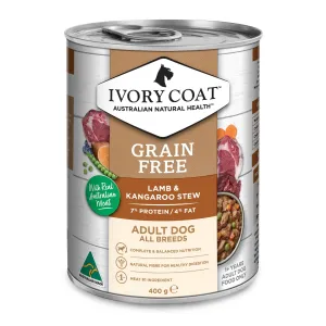 Ivory Coat Adult Grain Free Lamb & Kangaroo Stew Dog Wet Food 400g x 12