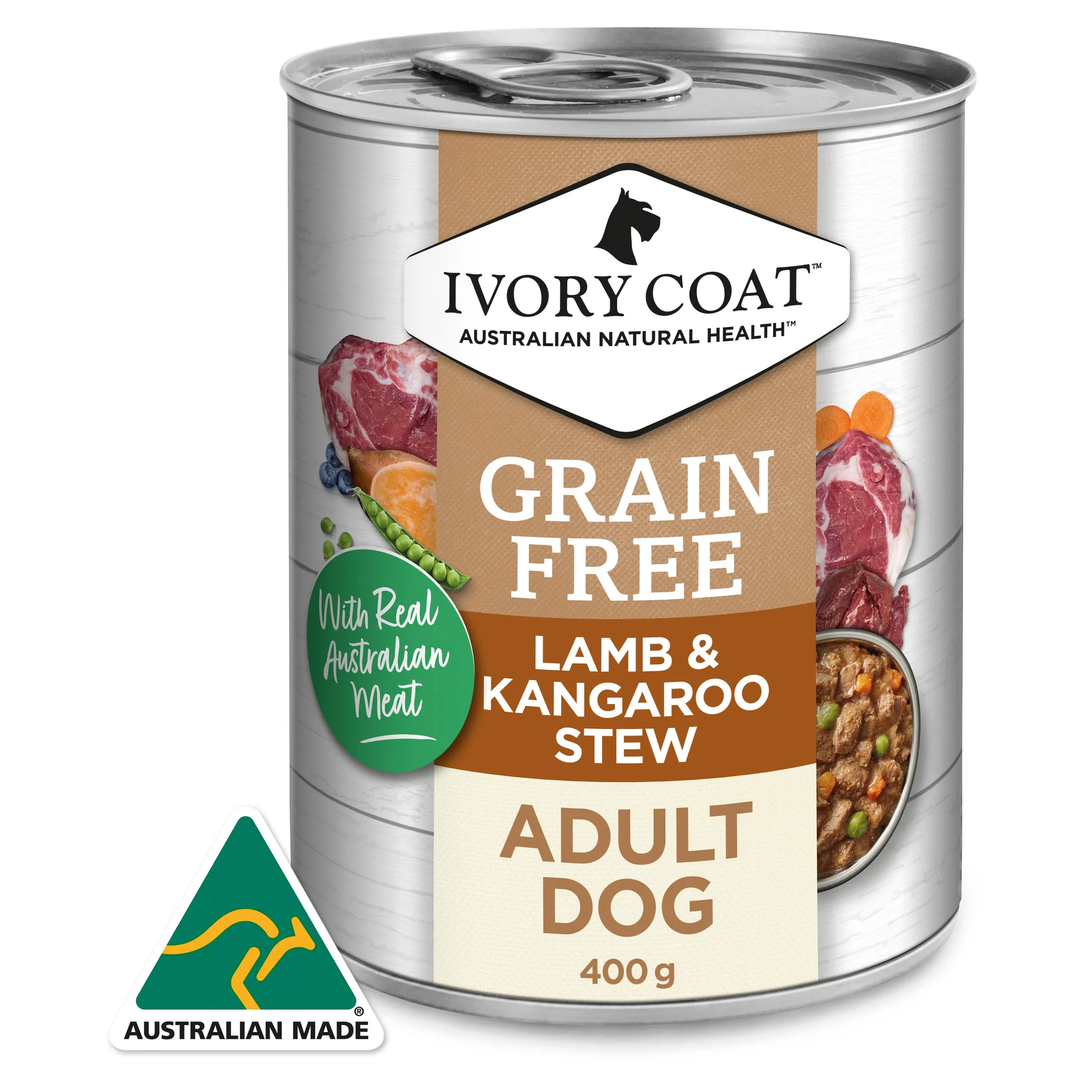 Ivory Coat Adult Grain Free Lamb & Kangaroo Stew Dog Wet Food 400g x 12