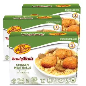 KJ Poultry, Kosher, Chicken Meat Balls and Mushrooms - 3 Pack