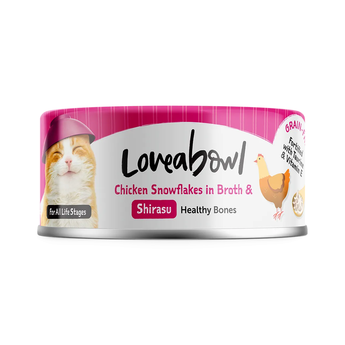 Loveabowl Cat Wet Food Chicken Snowflakes & Shirasu in Broth 70g