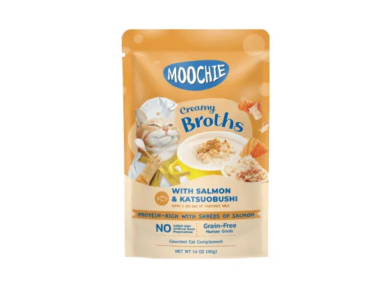 MOOCHIE CREAMY BROTH WITH SALMON & KATSUOBUSHI 40g POUCH