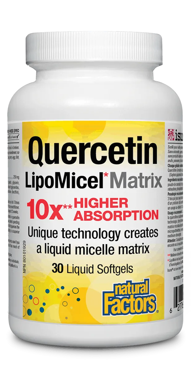 Natural Factors Quercetin LipoMicel 30 Softgels