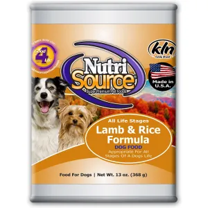 NutriSource Lamb & Rice Formula Canned Dog Food, 13-oz