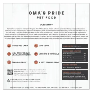 Oma's Pride Lamb Lung Dehydrated Dog & Cat Food