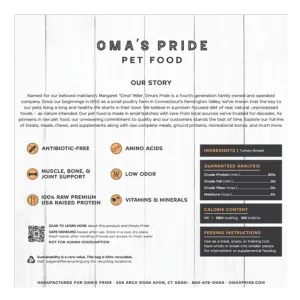 Oma's Pride Turkey Breast Chunks Freeze-Dried Dog & Cat Food