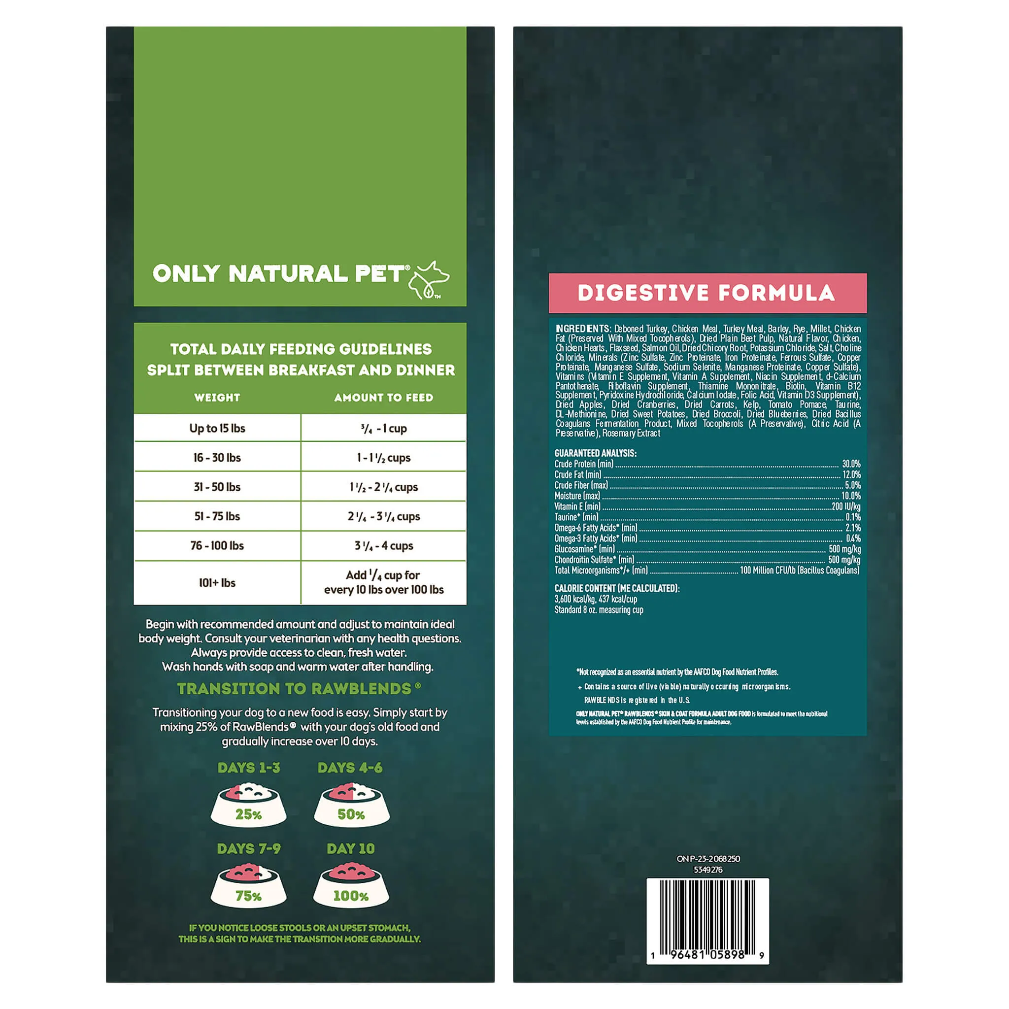 Only Natural Pet Raw Blends Digestive Care Dog Food for Sensitive Stomachs