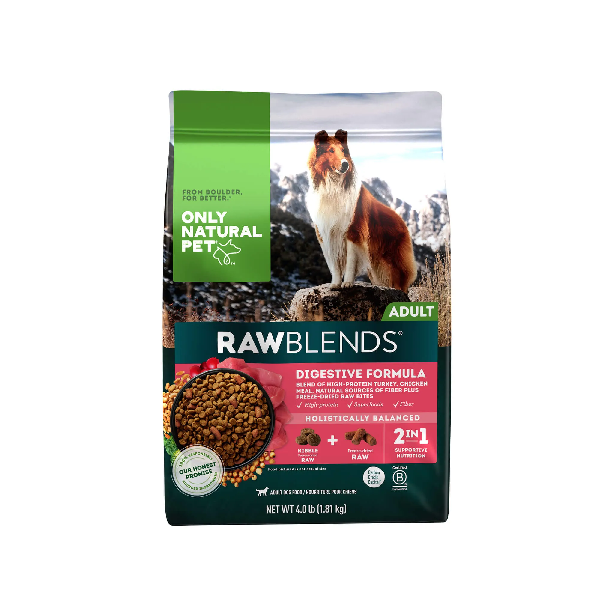 Only Natural Pet Raw Blends Digestive Care Dog Food for Sensitive Stomachs