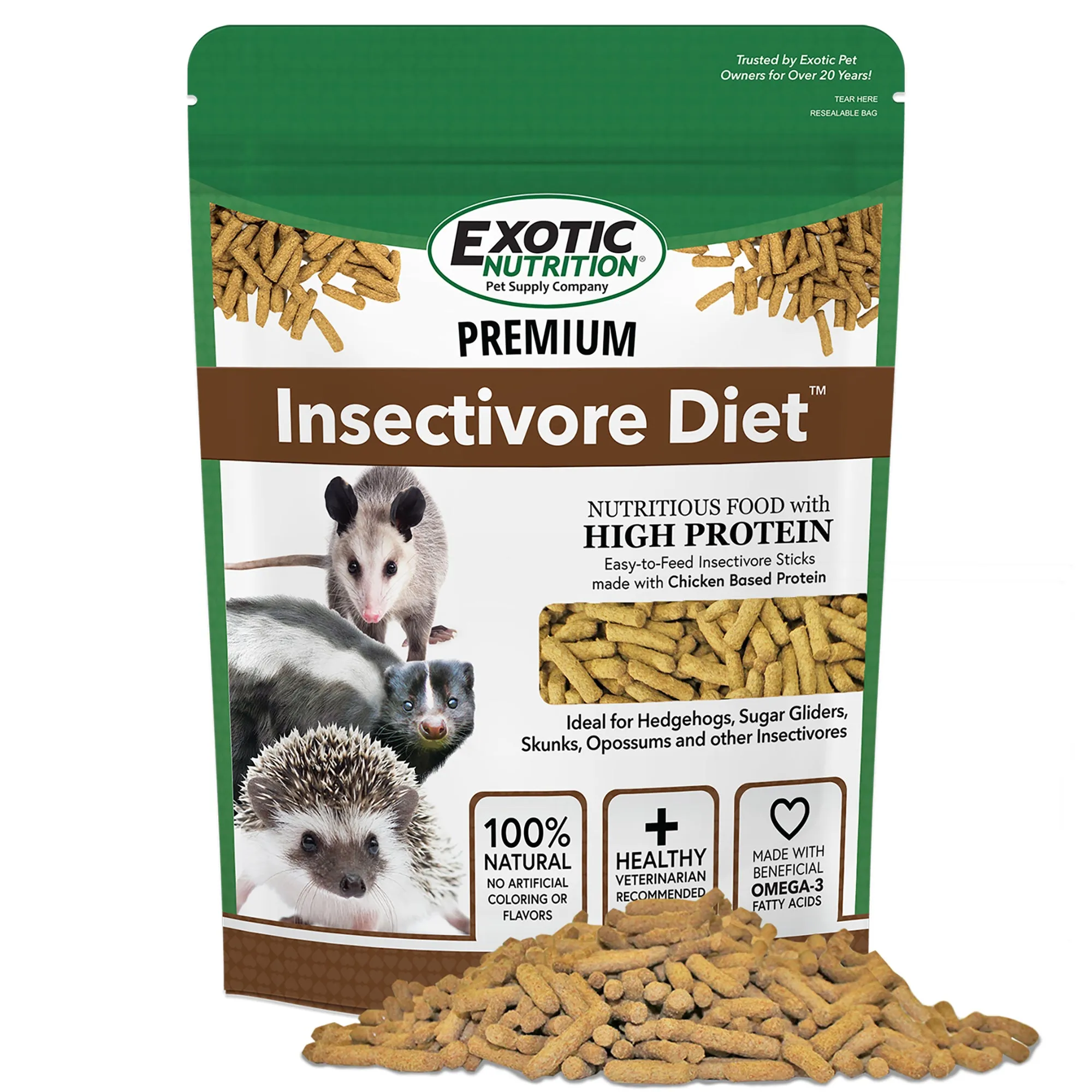 Premium Insectivore Diet Sugar Glider & Hedgehog Food