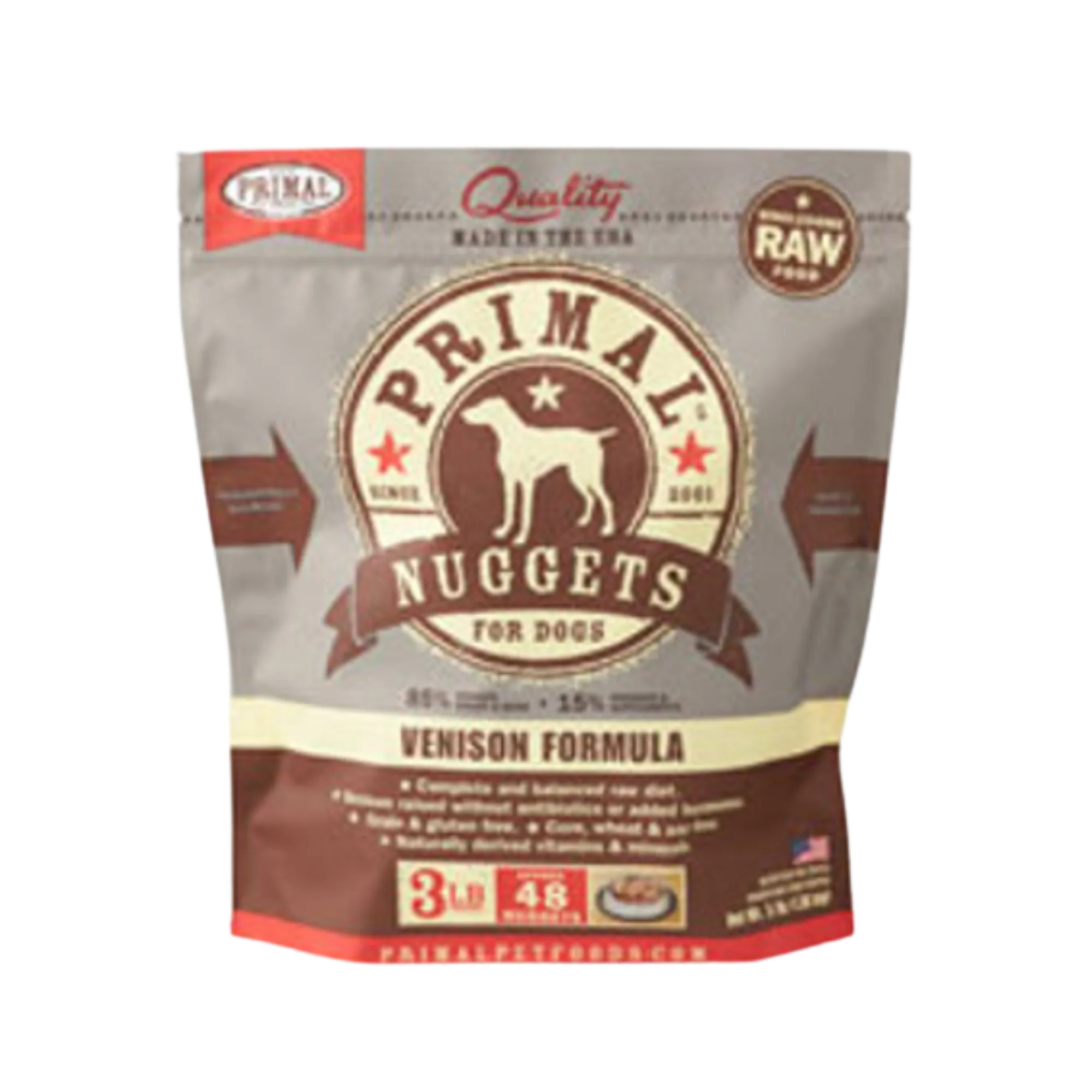 Primal Nuggets Venison Formula Frozen Raw Dog Food 3 lbs