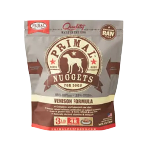 Primal Nuggets Venison Formula Frozen Raw Dog Food 3 lbs