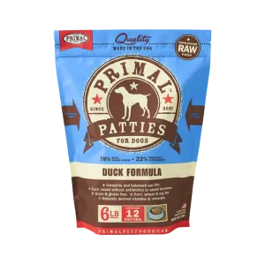 Primal Patties Duck Formula Frozen Raw Dog Food 6 lbs