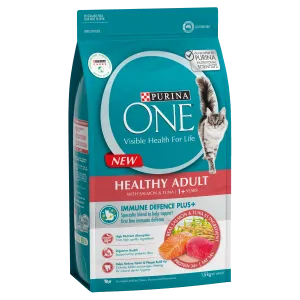 Purina ONE Healthy Adult With Salmon And Tuna Dry Cat Food 1.5kg