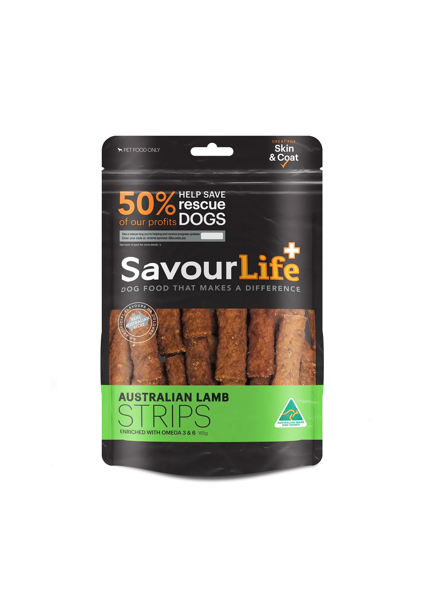 SavourLife Dog Treat Australian Lamb Strips 165g