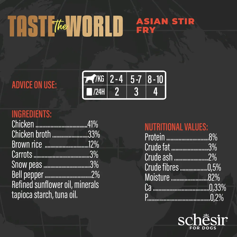 Schesir Dog Taste The World Asian Stir Fry 150g