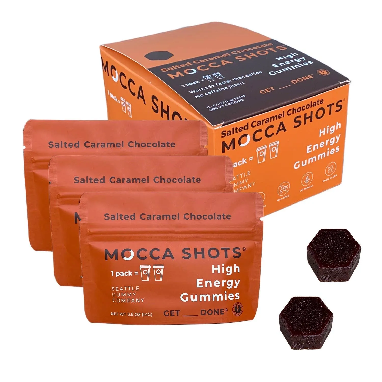 Seattle Gummy Company - Mocca Shots Salted Caramel Chocolate Caffeine Gummy