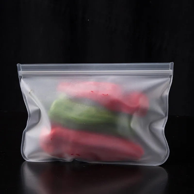 Silicone Food Storage Bag -  Reusable Leakproof Bag  - Food Storage - Ziplock Bag