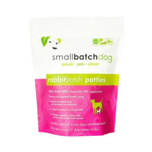 Small Batch Rabbit Frozen Raw Dog Food Patties, 6 lbs