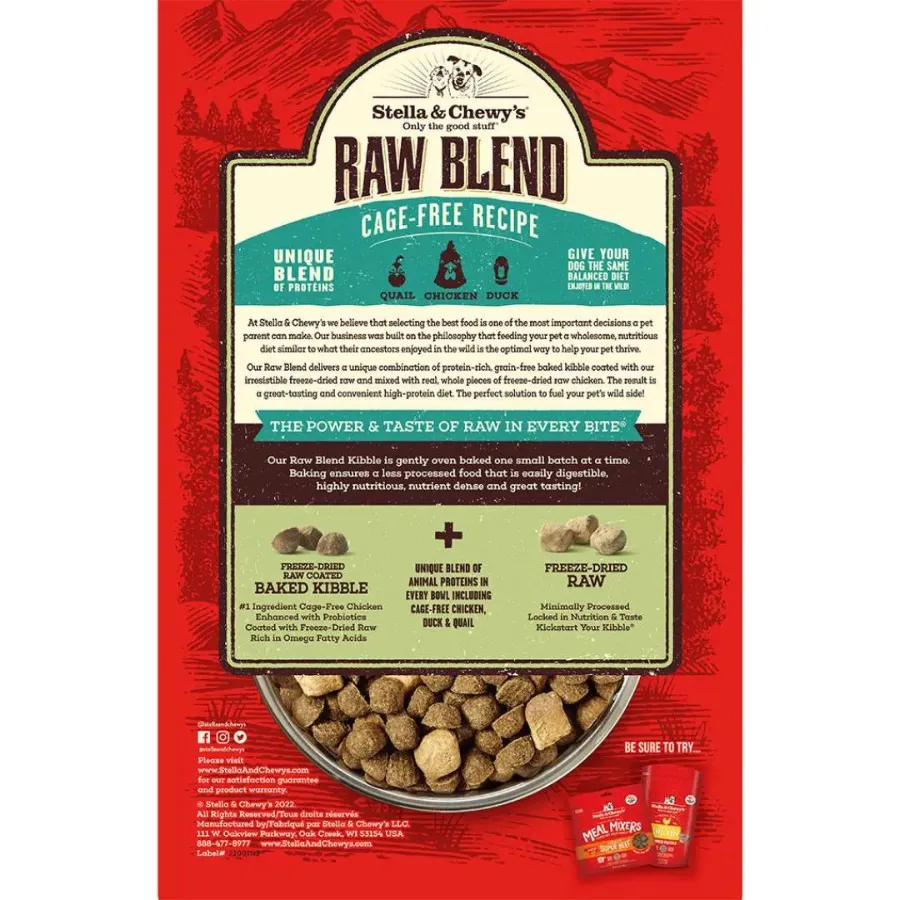 Stella & Chewy's Cage Free Chicken Raw Blend Recipe Kibble Dog Food