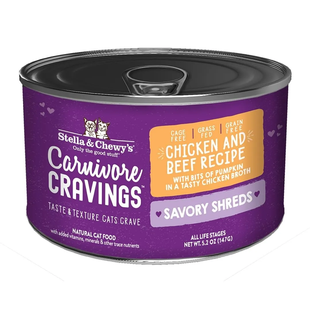 Stella & Chewy's Carnivore Cravings Savory Shreds Chicken & Beef Dinner Recipe Wet Cat Food