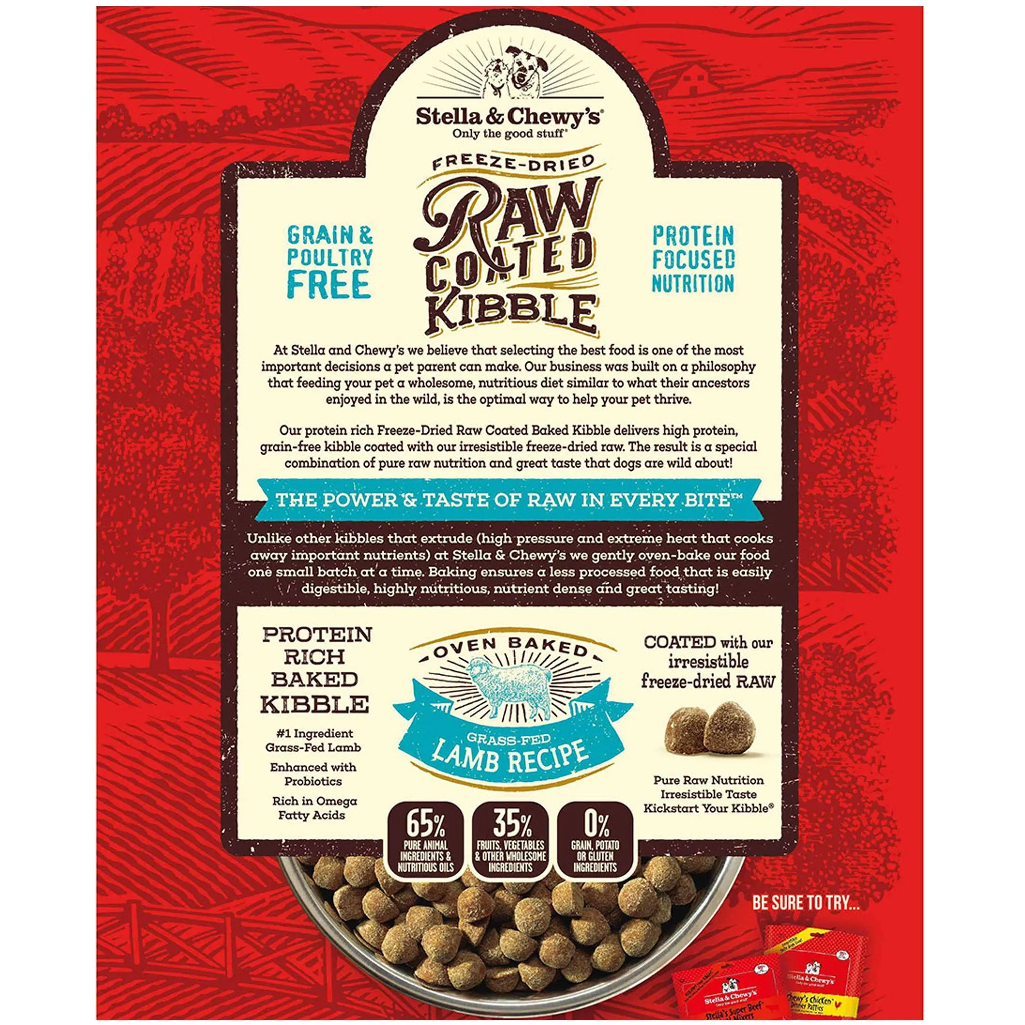 Stella & Chewy's Raw Coated Grass-Fed Lamb Dog Kibble